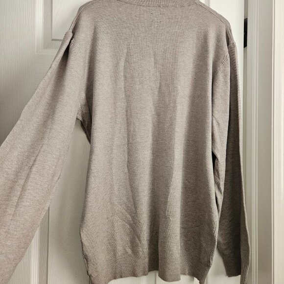E + L Tech Men's XL Beige Light Grey Crew Neck Light Sweater - NEW with tags - Picture 8 of 9